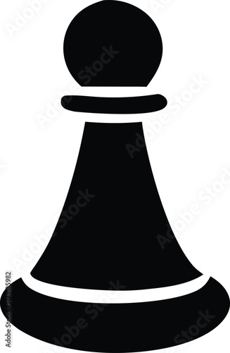 Black chess pawn silhouette symbol for strategy board games and competitive play
