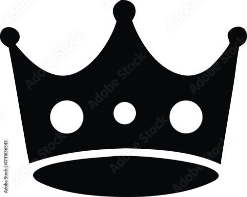 Majestic black crown silhouette symbolizing royalty power and leadership ideal for design projects