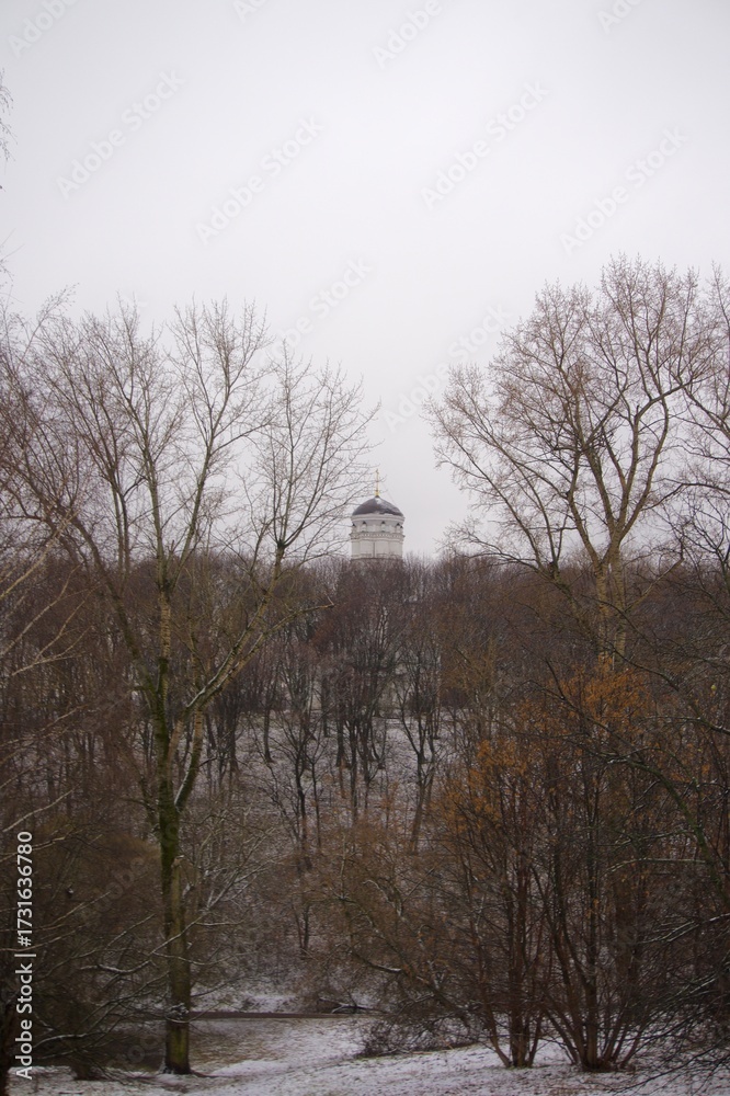 Fototapeta premium Churches in the park in winter