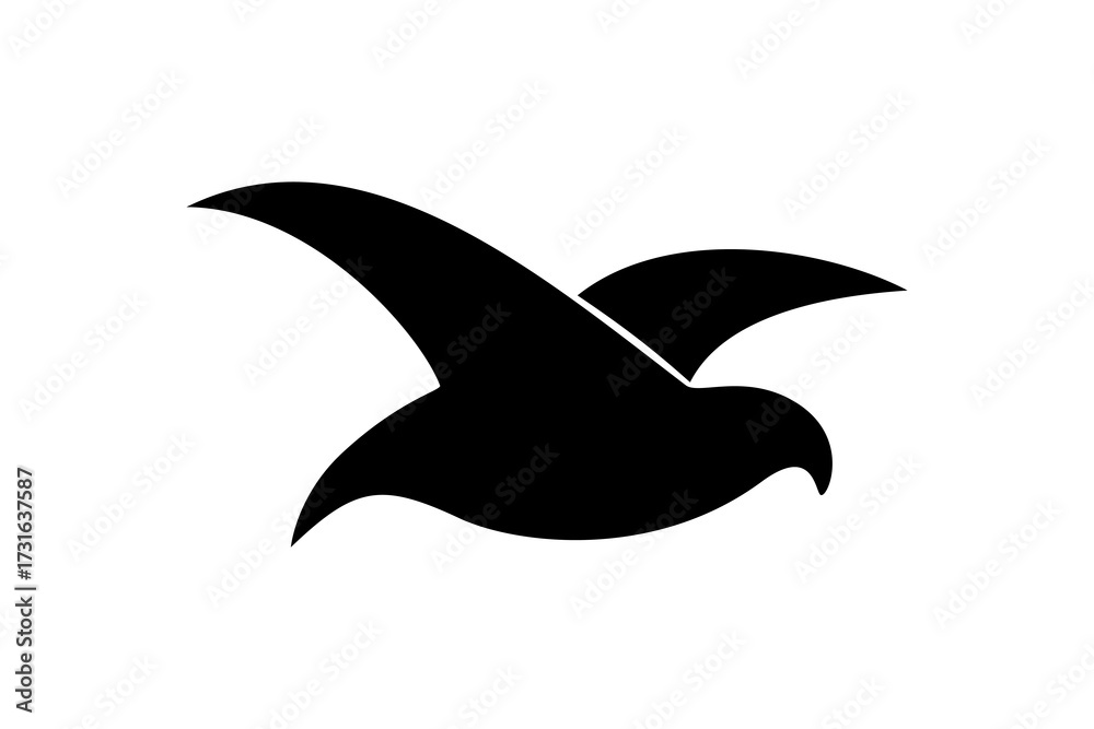 Fototapeta premium Flying bird logo. Flat vector illustration design isolated on white background.