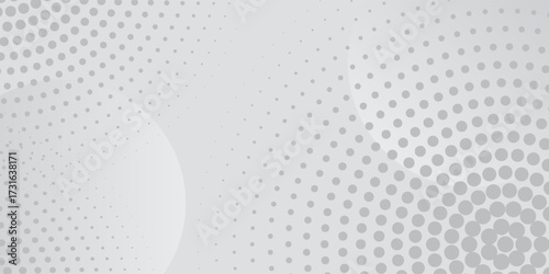 Vector background with circles and halftone dots pattern. grey texture