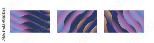Wallpaper Mural Purple Blue Gold Gradient Line Backgrounds with Futuristic Glow and Modern Flowing Wave Details Torontodigital.ca