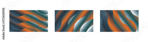 Wallpaper Mural Rust Orange Indigo Gray Gradient Backgrounds with Dynamic Fluid Wave Contours for Striking Modern Artwork Torontodigital.ca