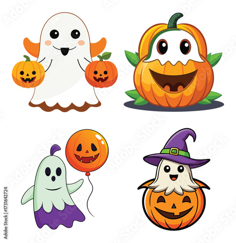 Halloween costume icons set – flat, spooky and festive designs for your projects