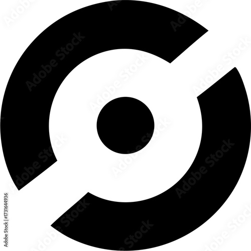 Circle Silhouette Vector Icon Round Shape Minimal Design