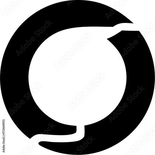 Circle Silhouette Vector Icon Round Shape Minimal Design