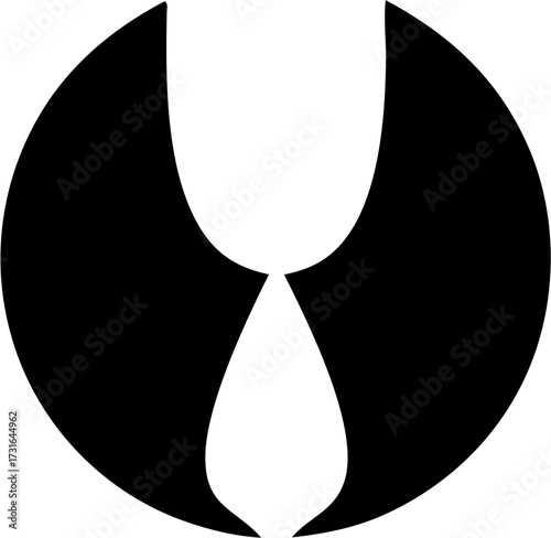 Circle Silhouette Vector Icon Round Shape Minimal Design