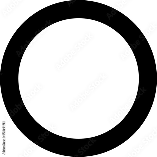 Circle Silhouette Vector Icon Round Shape Minimal Design
