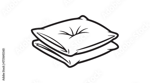 Simple cartoon drawing of two stacked pillows in silhouette