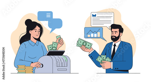 Financial Analysis and Investment Strategy Illustration.