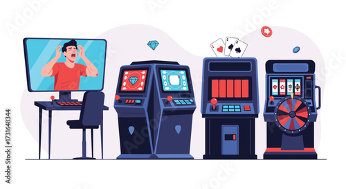 Casino and Gambling Machines Entertainment Concept.
