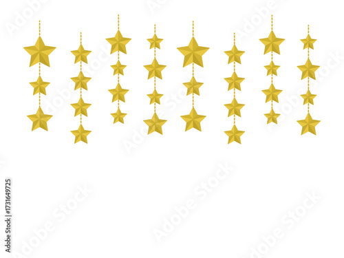 立体的な星　オーナメント　フレーム　イラスト