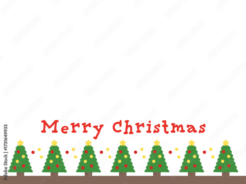 Obraz premium クリスマスツリー フレーム イラスト