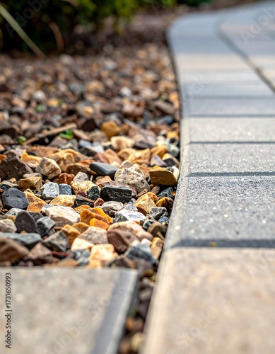 Close-up of a stone pathway edge