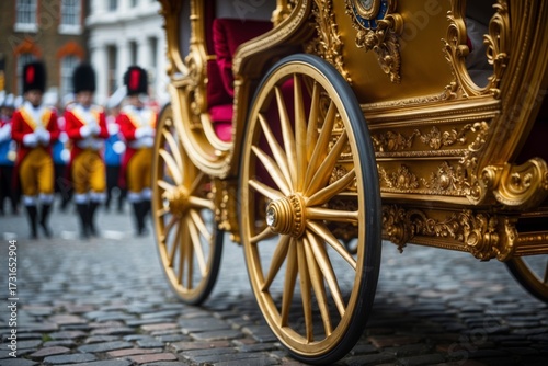 Ornate Golden Carriage at the Lord Mayor's Show in London
