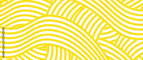 Pasta background, spaghetti abstract geometric pattern. Macaroni yellow poster. Wavy abstract pattern. Pasta vector illustration