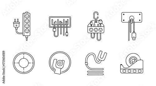 Collection of electrical connection and wiring accessories in a clean silhouette style