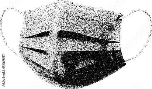 Black and White Stippled Surgical Face Mask with Ear Loops