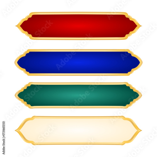 Luxury gold islamic text box label frame border