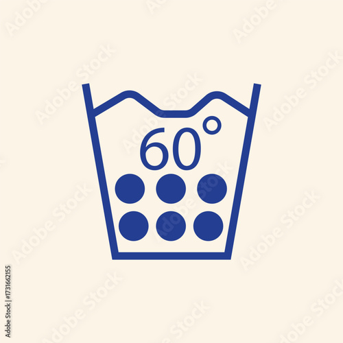 Gentle care washing instructions at sixty degrees Celsius for clothing to keep them fresh and clean with this helpful symbol guide
