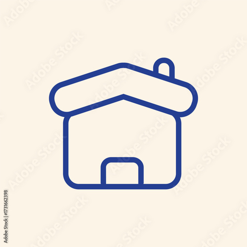 Modern blue house icon conveys a sense of home security and real estate opportunities, perfect for property listings and family friendly services