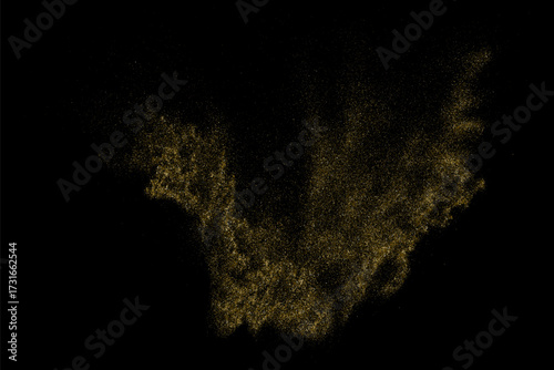 Gold Glitter Texture on Black Background
