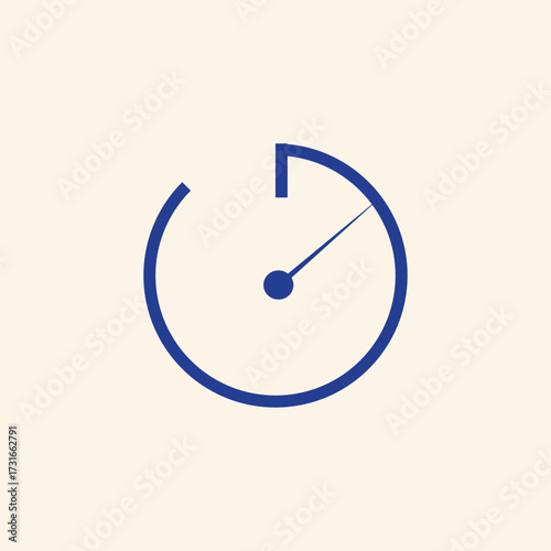 Minimalist clock graphic for time management concepts, deadlines, or reminders with a clean design emphasizing efficiency and punctuality for business use