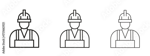 Worker icon for web. simple element illustration with editable strokes