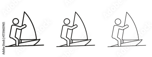Windsurf icon for web. simple element illustration with editable strokes