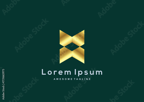 Luxury Company gold color logo template