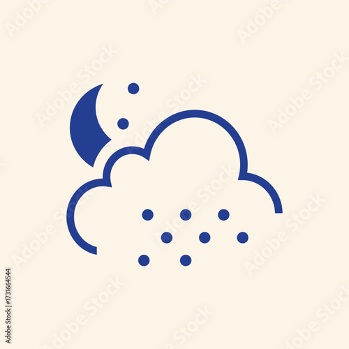 Whimsical night sky with moon, stars, and cloud illustration for children's design, perfect for bedtime stories and nursery decor projects