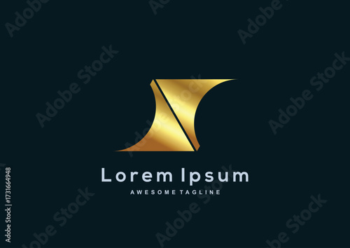 Luxury Company gold color logo template