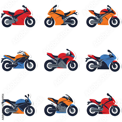 set of motorcycle icons