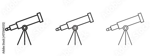 Telescope icon for web. simple element illustration with editable strokes