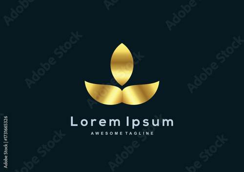Luxury Company gold color logo template