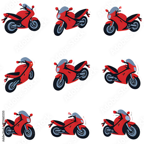 vector set of motorcycle
