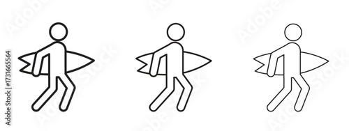 Surfer icon for web. simple element illustration with editable strokes