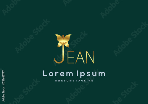 Luxury Company Jean gold color logo template