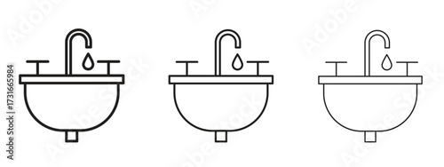 Sink icon for web. simple element illustration with editable strokes