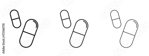 Pill icon for web. simple element illustration with editable strokes