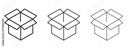 Open box icon for web. simple element illustration with editable strokes