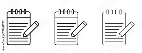 Notepad icon for web. simple element illustration with editable strokes