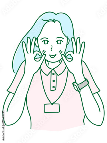 イラスト　女性　笑顔