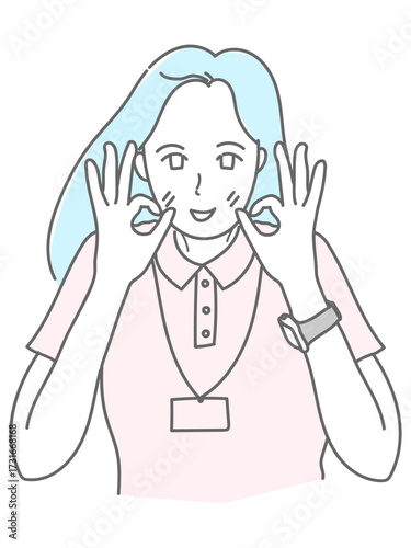 イラスト　女性　笑顔