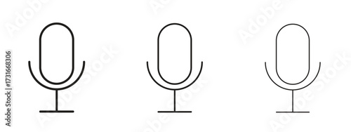 Microphone icon for web. simple element illustration with editable strokes