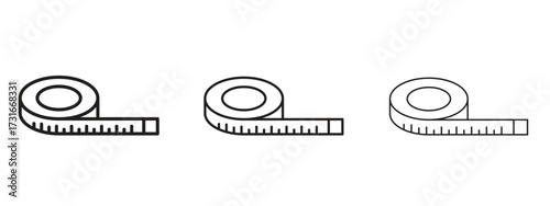 Meter tape icon for web. simple element illustration with editable strokes