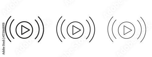 Live streaming icon for web. simple element illustration with editable strokes