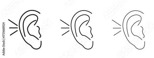 Listening icon for web. simple element illustration with editable strokes