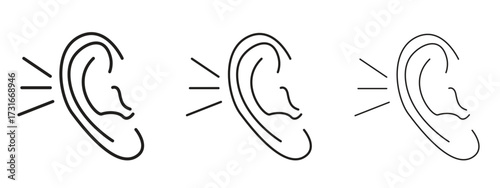 Listening icon for web. simple element illustration with editable strokes