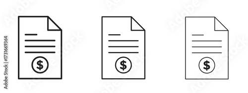 Invoice icon for web. simple element illustration with editable strokes